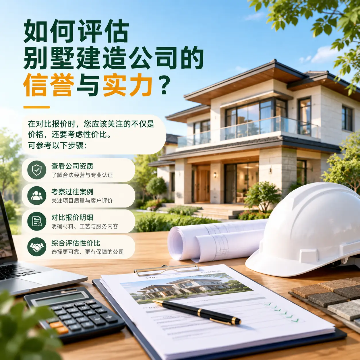 如何评估 道真 别墅建造公司的信誉与实力？